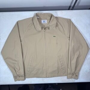 Vintage Izod Lacoste Harrington Jacket Mens Large Tan Windbreaker